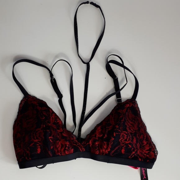 La Senza red and black lace strappy bra - Picture 2 of 7